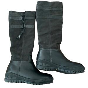 OTBT Lug Sole Matte Black 90s Grunge Leather Wedge Knee Boot Sz 7